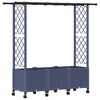 vidaXL Hevet Bed med Trellis og Tak Gr&aring; 162,5 x 40 x 142 cm PP