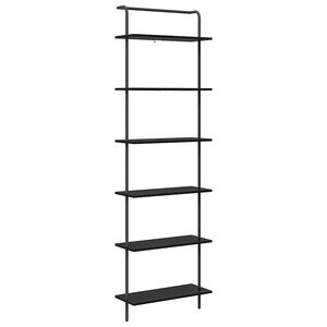 vidaXL Bokhylle 6 niv&aring;er 60 x 24 x 203 cm Konstruert tre Svart Eik