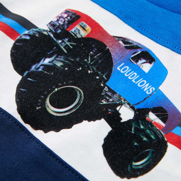 T-skjorte for barn bl&aring; og marinebl&aring; 140