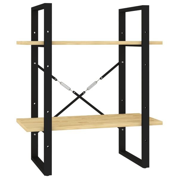 vidaXL Bokhylle 2 nivåer 60x30x70 cm heltre furu