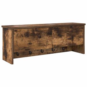 vidaXL Vegghengt kleshenger Veggmontert R&oslash;kt eik 80 x 20 x 30 cm
