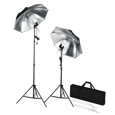 vidaXL Bærbare studioblitzer med stativ og paraplyer