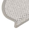 vidaXL Selvklebende trappematter sisal 30 stk 65x21x4 cm platina