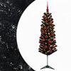 vidaXL Kunstig smalt juletre med julekuler 120 cm 150 LED-lys Varmhvit