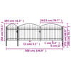 vidaXL Hageport med buet topp st&aring;l 2x5 m svart