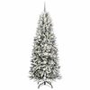 vidaXL Kunstig juletre med 300 LED Hvit 210 cm PVC, plast, st&aring;l og PE