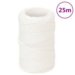 vidaXL B&aring;ttau helhvit 2 mm 25 m polypropylen