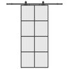 vidaXL Skyved&oslash;r med monteringssett svart 90x205 cm ESG-glass
