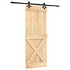 vidaXL Skyved&oslash;r Naturlig og svart 80 x 210 cm Massiv Furu Tre