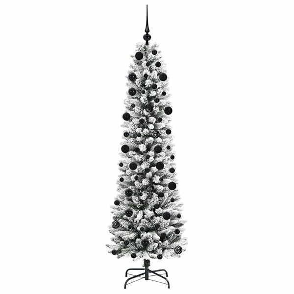 vidaXL Kunstig juletre med 300 LED Hvit 210 cm PVC og Metall og Plast
