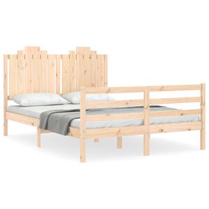 vidaXL Sengeramme med hodegavl double heltre