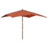 vidaXL Hageparasoll med trestang terrakotta 300x300x273 cm