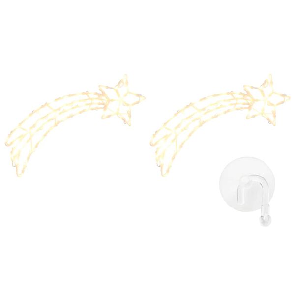vidaXL Julelys stjerneskudd silhuett 2 stk 35 LEDs varm hvit