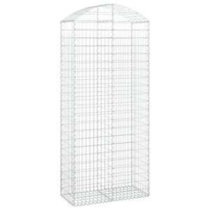 vidaXL Gabionkurv buet 100x50x220/240 cm galvanisert jern