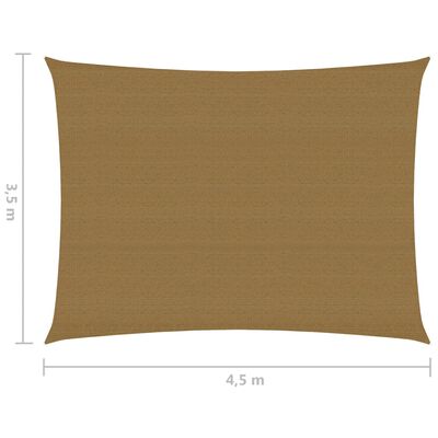 vidaXL Solseil 160 g/m² gråbrun 3,5x4,5 m HDPE