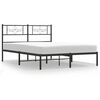 vidaXL Sengeramme i metall med hodegavl svart 120x190 cm