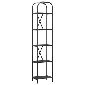 vidaXL Bokhylle 5 niv&aring;er 40 x 30 x 183 cm Konstruert tre Svart Eik