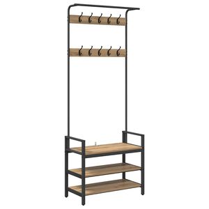 vidaXL Kleshenger Artisan eik 75 x 34 x 184 cm Konstruert tre