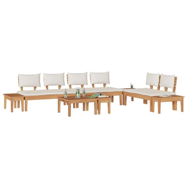 vidaXL Hagesofa Set 5 pcs Brun og Krem