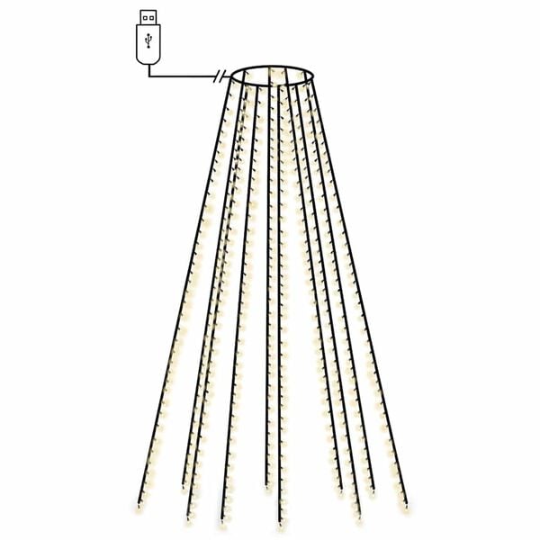 vidaXL Trelys med 500 LED kaldhvit 500 cm innend&oslash;rs utend&oslash;rs