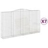 vidaXL Gabionkurver buede 7 stk 400x50x220/240 cm galvanisert jern