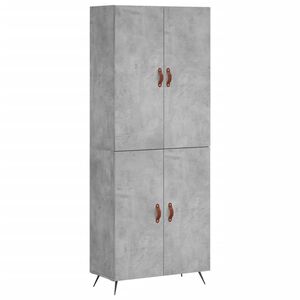 vidaXL Highboard betonggr&aring; 69,5x34x180 cm konstruert tre