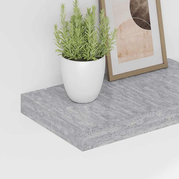 vidaXL Flytende vegghyller 2 stk betonggr&aring; 40x23x3,8 cm MDF