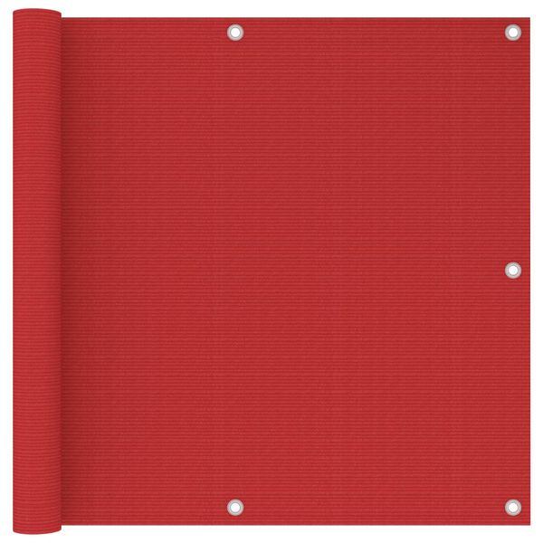 vidaXL Balkongskjerm r&oslash;d 90x300 cm HDPE