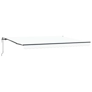 vidaXL Uttrekkbar markise Hvit 450 &times; 350 cm Stoff og Aluminium