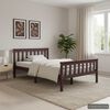 vidaXL Sengeramme mørkebrun heltre furu 120x200 cm
