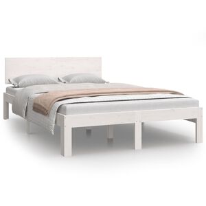 vidaXL Sengeramme hvit heltre furu 120x200 cm