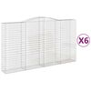 vidaXL Gabionkurver buede 6 stk 400x50x220/240 cm galvanisert jern