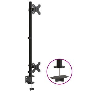 vidaXL Dobbelt skjermstativ svart st&aring;l VESA 75/100 mm