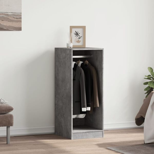 vidaXL Garderobe betonggr&aring; 48x41x102 cm konstruert tre