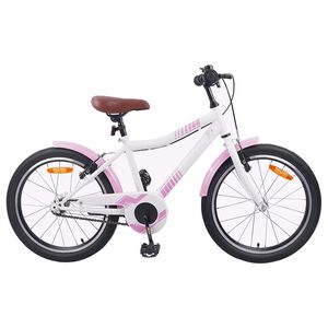 vidaXL Barnesykkel 18 Tommer for 5-7 &aring;r gammel Lys rosa