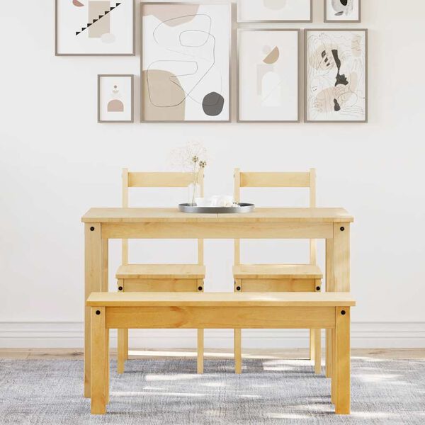 vidaXL Spisestue 4 deler Panama heltre furu