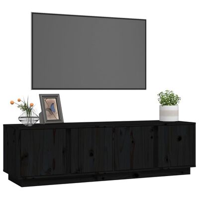 vidaXL TV-benk svart 140x40x40 cm heltre furu