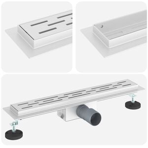 vidaXL Dusjavl&oslash;p med Linje Design s&oslash;lv 50 cm Rustfritt St&aring;l 304