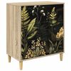 vidaXL Kommode RHENEN Tropisk jungelm&oslash;nster 66 x 36,5 x 75 cm Sonoma