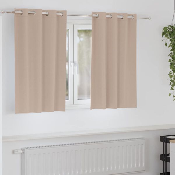 vidaXL M&oslash;rkleggende Gardiner med Ringer 2 pcs Gr&aring;brun 140 x 140 cm