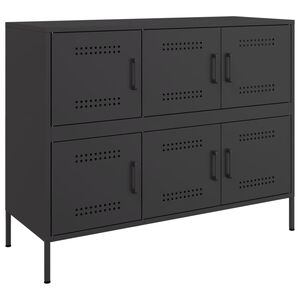 vidaXL Skjenk svart 100,5x39x79 cm st&aring;l