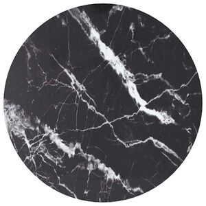 vidaXL Bordplate svart &Oslash;40x0,8 cm herdet glass med marmor design