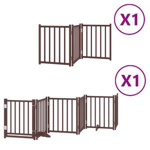 vidaXL Hundeport sammenleggbar 9 paneler brun 450 cm poppeltre