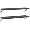 vidaXL Vegghyller 2 stk 100x30 cm svart rustfritt st&aring;l