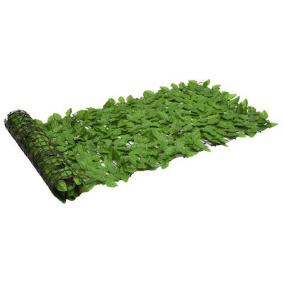 vidaXL Balkongskjerm med grønne blader 400x75 cm
