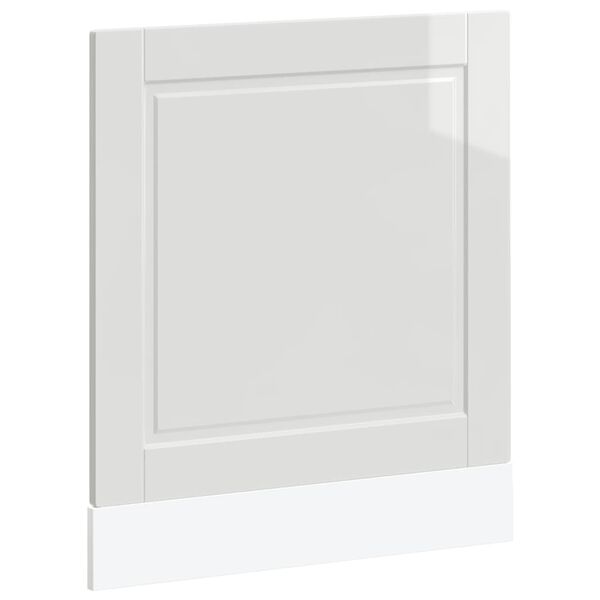 vidaXL Oppvaskmaskin panel h&oslash;yglans hvit 60x1,5x67 cm konstruert tre