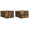 vidaXL Vegghengt Nattbord med skuff 2 pcs R&oslash;kt Eik 33 x 34,5 x 24 cm