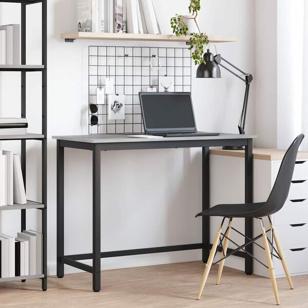 vidaXL bord Gr&aring; Sonoma 80 x 50 x 76,5 cm Konstruksjonsvirke og st&aring;l