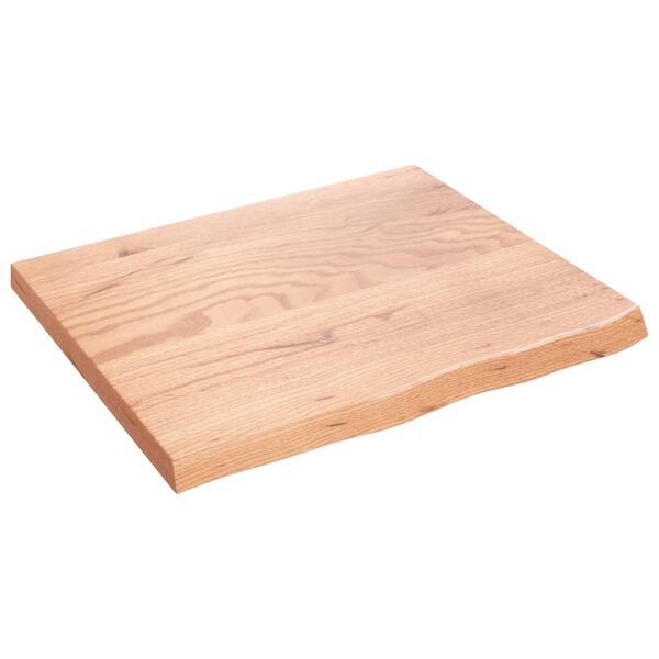 vidaXL Benkeplate til bad lysebrun 60x50x(2-4) cm behandlet heltre