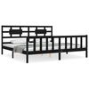 vidaXL Sengeramme med hodegavl svart 200x200 cm heltre